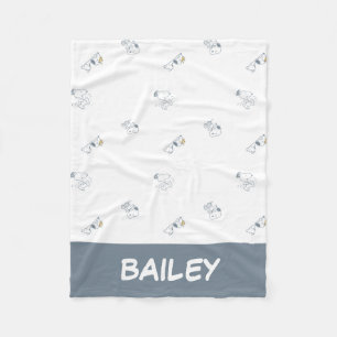 Peanuts   Snoopy & Woodstock Soft Grey Pattern Fleece Blanket