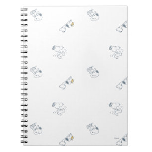 Peanuts Snoopy & Woodstock Soft Grey Pattern Notebook