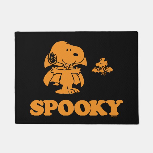 Peanuts | Snoopy & Woodstock Spooky Doormat (Front)