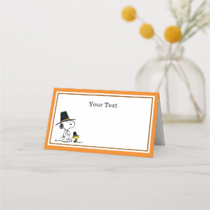 Peanuts Snoopy & Woodstock Thanksgiving Dinner Place Card