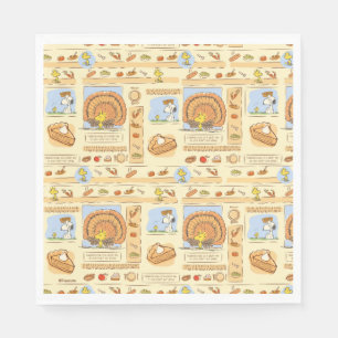 Peanuts Snoopy Woodstock Thanksgiving Pattern Napkin