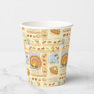 Peanuts Snoopy Woodstock Thanksgiving Pattern Paper Cups