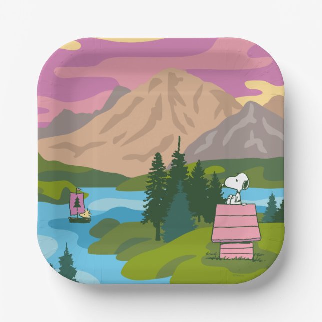 Peanuts | Snoopy & Woodstock The Great Outdoors Paper Plate (Front)