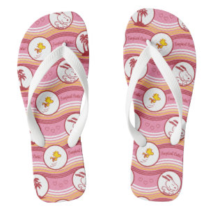 Peanuts Snoopy & Woodstock Tropical Cutie Flip Flops