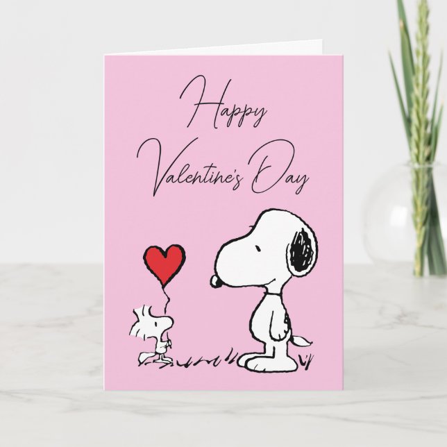 Peanuts | Snoopy & Woodstock Valentine Holiday Card (Front)