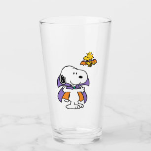 Peanuts Snoopy Woodstock Vampire Halloween Glass
