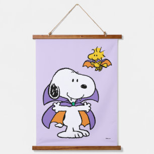 Peanuts Snoopy Woodstock Vampire Halloween Hanging Tapestry