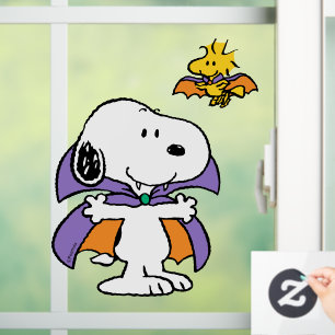 Peanuts Snoopy Woodstock Vampire Halloween Window Cling