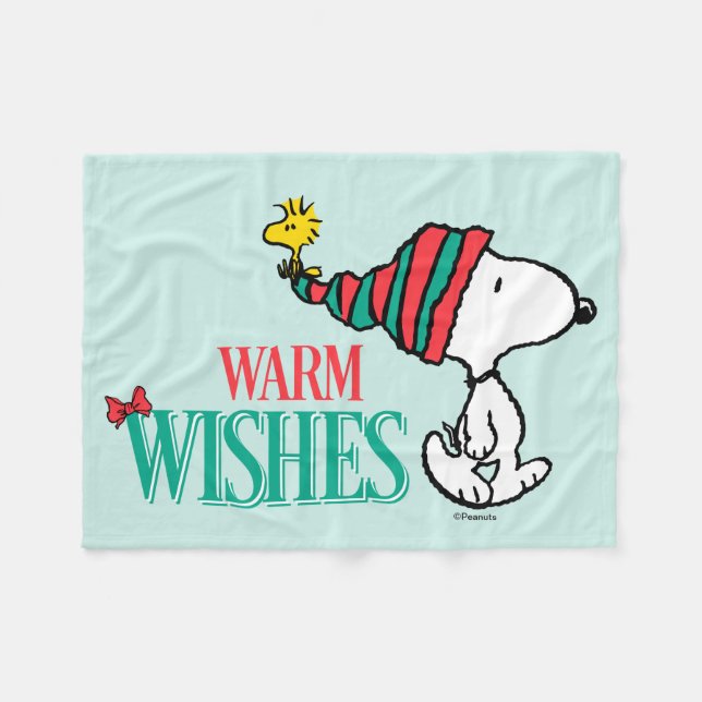Peanuts | Snoopy & Woodstock Warm Wishes Fleece Blanket (Front (Horizontal))