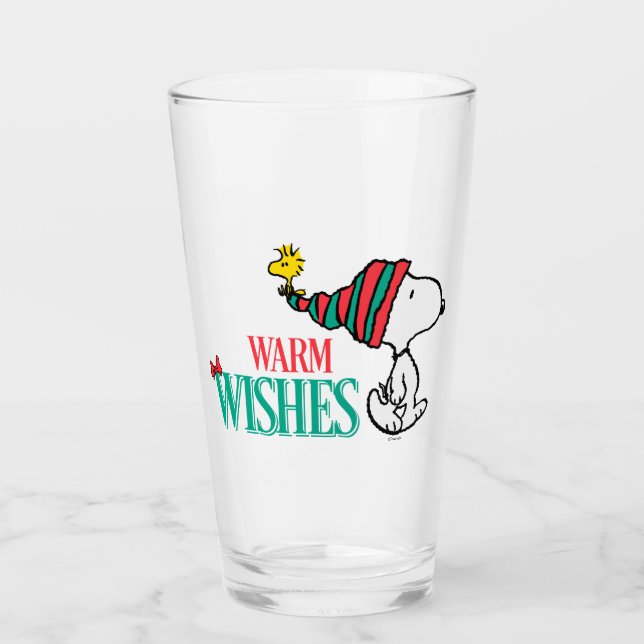 Peanuts | Snoopy & Woodstock Warm Wishes Glass (Front)