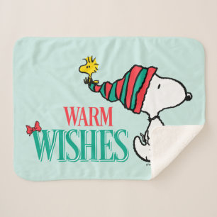 Peanuts   Snoopy & Woodstock Warm Wishes Sherpa Blanket