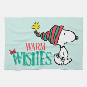 Peanuts Snoopy & Woodstock Warm Wishes Tea Towel