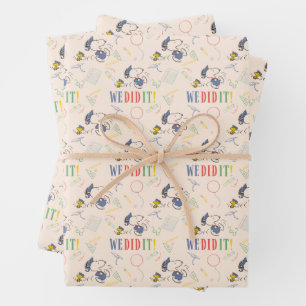 Peanuts Snoopy Woodstock We Did It Graduation Wrapping Paper Sheet