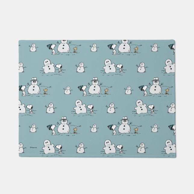 Peanuts | Snoopy & Woodstock Winter Break Pattern Doormat (Front)