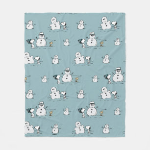 Peanuts Snoopy & Woodstock Winter Break Pattern Fleece Blanket