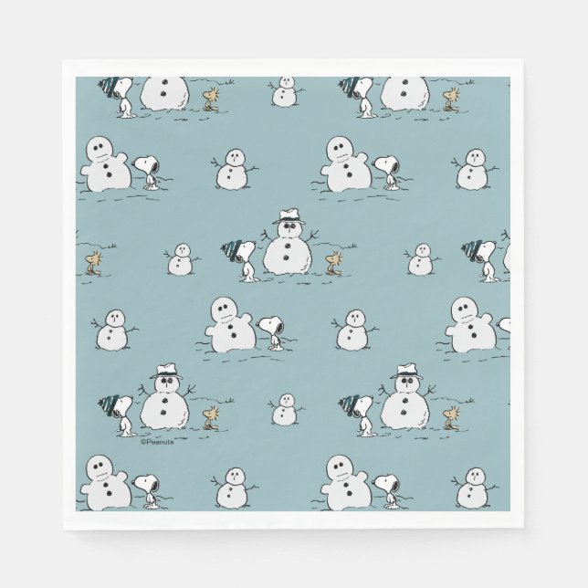 Peanuts | Snoopy & Woodstock Winter Break Pattern Napkin (Front)