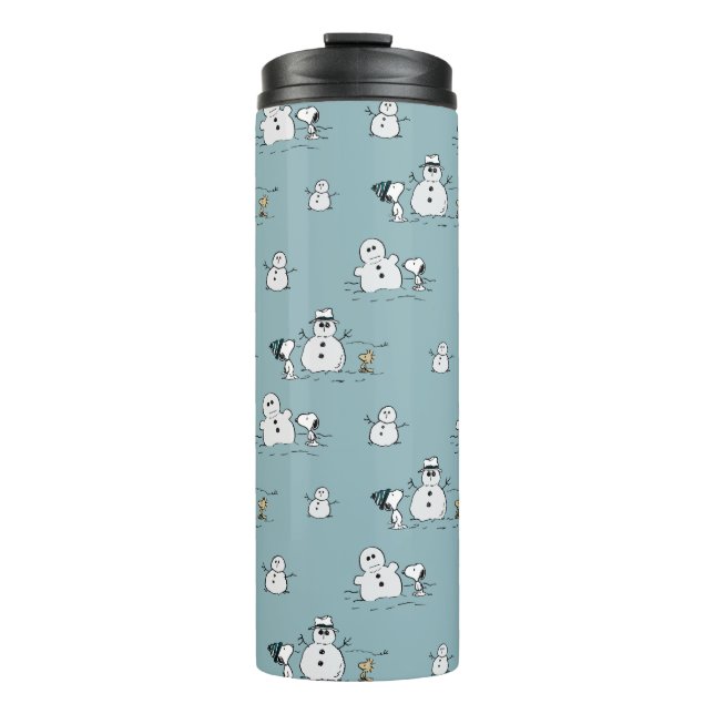 Peanuts | Snoopy & Woodstock Winter Break Pattern Thermal Tumbler (Front)