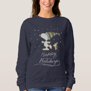Peanuts Snoopy & Woodstock Winter Skating Sweatshirt
