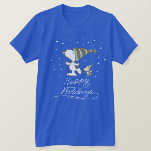 Peanuts Snoopy & Woodstock Winter Skating T-Shirt