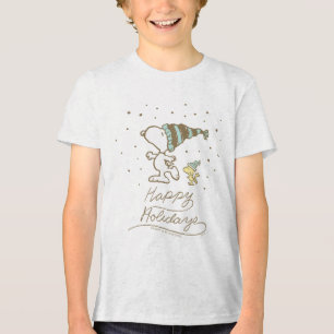 Peanuts   Snoopy & Woodstock Winter Skating Tri-Blend Shirt