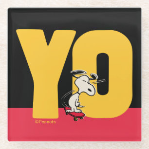 Peanuts Snoopy YO Skateboard Glass Coaster
