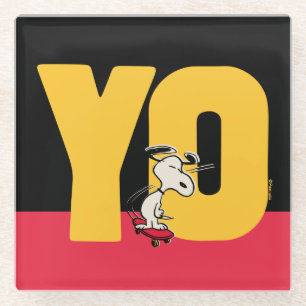 Peanuts Snoopy YO Skateboard Glass Coaster