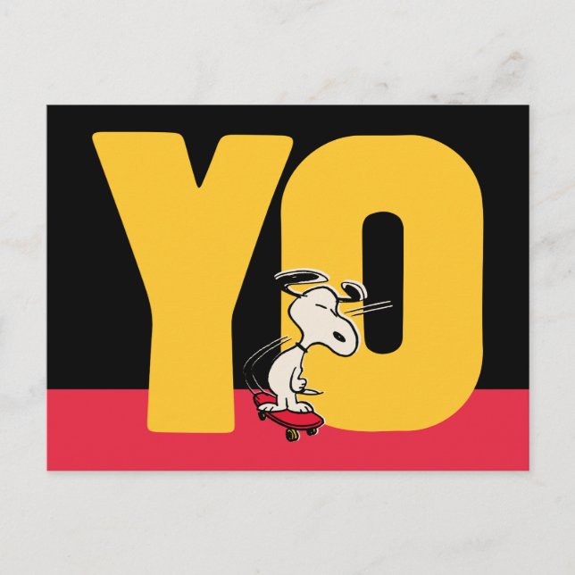 Peanuts | Snoopy YO Skateboard Postcard (Front)