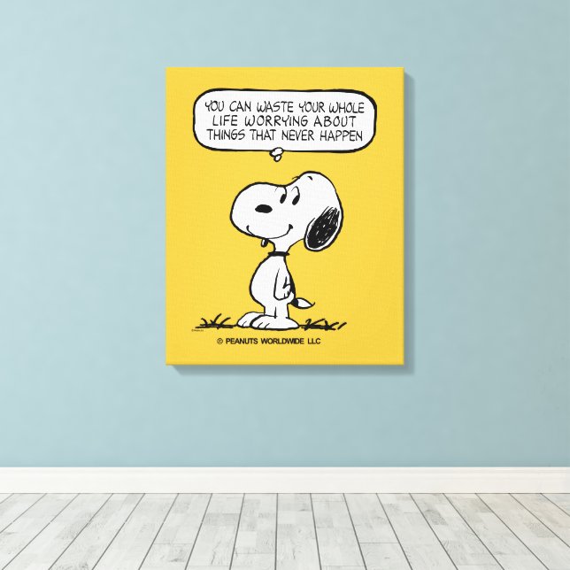 Peanuts | Snoopy You Can't Waist Your Whole Life Canvas Print (Insitu(Wood Floor))