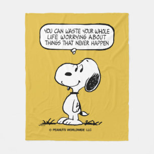 Peanuts   Snoopy You Can't Waist Your Whole Life Fleece Blanket