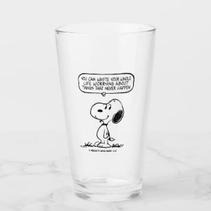 Peanuts Snoopy You Can't Waist Your Whole Life Glass