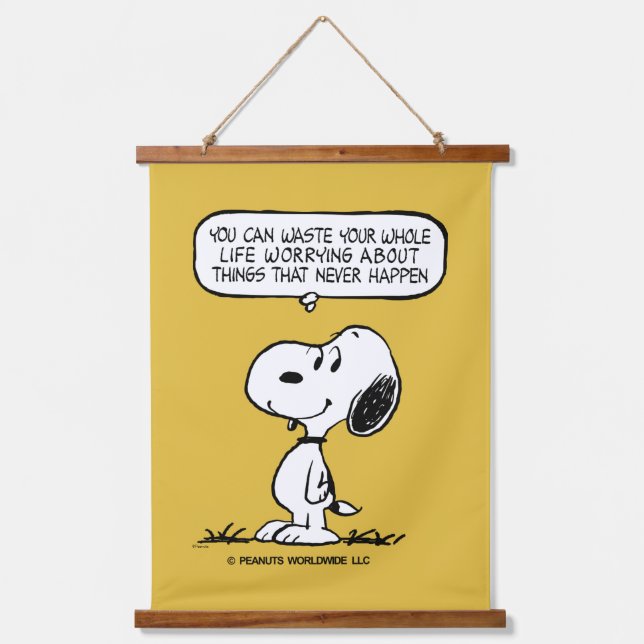Peanuts | Snoopy You Can't Waist Your Whole Life Hanging Tapestry (Front)