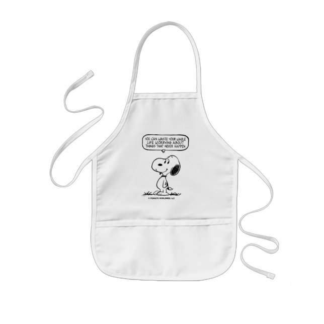 Peanuts | Snoopy You Can't Waist Your Whole Life Kids Apron (Front)