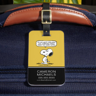 Peanuts   Snoopy You Can't Waist Your Whole Life Luggage Tag