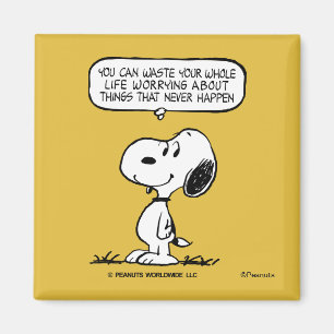 Peanuts   Snoopy You Can't Waist Your Whole Life Magnet