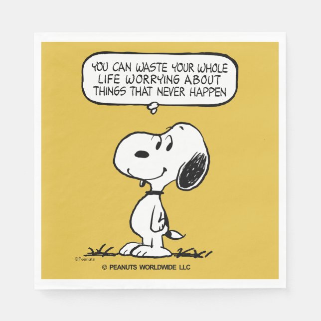 Peanuts | Snoopy You Can't Waist Your Whole Life Napkin (Front)