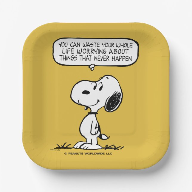Peanuts | Snoopy You Can't Waist Your Whole Life Paper Plate (Front)
