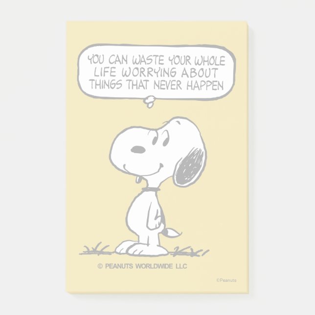 Peanuts | Snoopy You Can't Waist Your Whole Life Post-it Notes (Front)