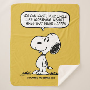 Peanuts   Snoopy You Can't Waist Your Whole Life Sherpa Blanket