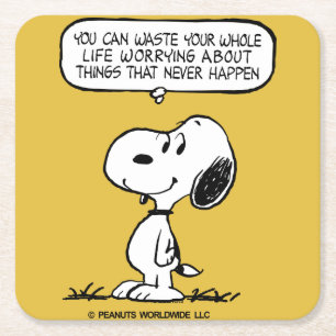 Peanuts Snoopy You Can't Waist Your Whole Life Square Paper Coaster