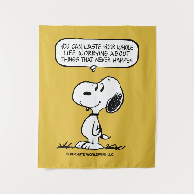Peanuts | Snoopy You Can't Waist Your Whole Life Tapestry (Front)