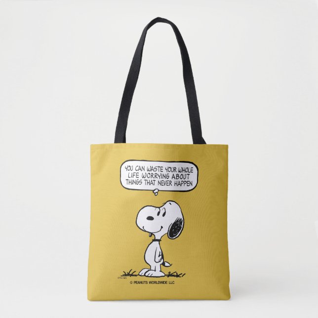 Peanuts | Snoopy You Can't Waist Your Whole Life Tote Bag (Front)