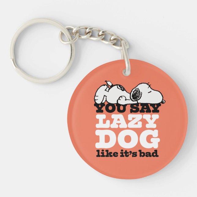 Peanuts | Snoopy You Say Lazy Dog Like It's Bad Key Ring (Front)