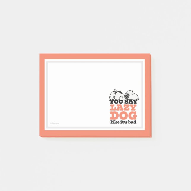 Peanuts | Snoopy You Say Lazy Dog Like It's Bad Post-it Notes (Front)