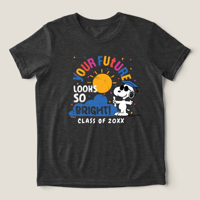 Peanuts Snoopy Your Future Looks So Bright Tri-Blend Shirt (Design Front)