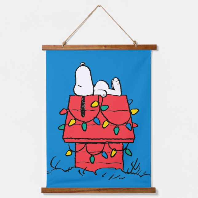 Peanuts | Snoopy's Dog House With Lights Hanging Tapestry (Front)