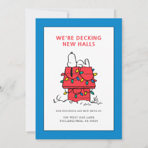 Peanuts   Snoopy's Dog House With Lights Holiday Card