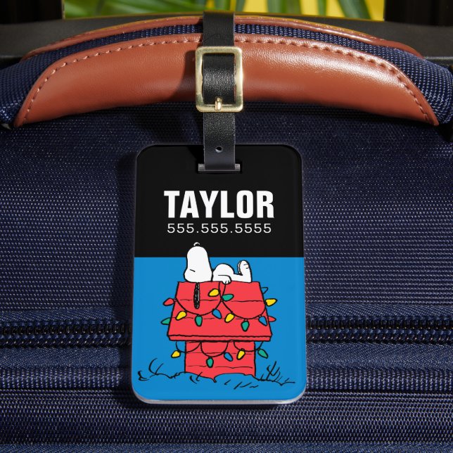 Peanuts | Snoopy's Dog House With Lights Luggage Tag (Front Insitu 2)