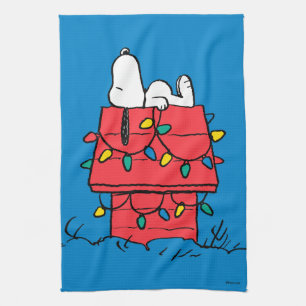 Peanuts   Snoopy's Dog House With Lights Tea Towel