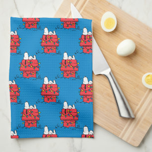 Peanuts Snoopy's Dog House With Lights Tea Towel