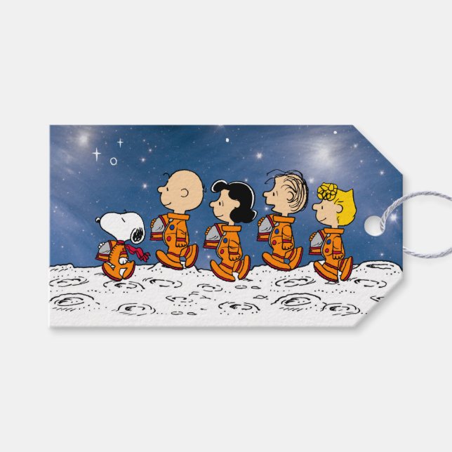 Peanuts | Space Birthday Gift Tags (Front (Horizontal))